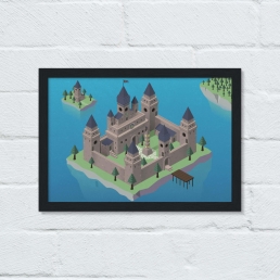 Isometric Castle - A4 poter withe frame